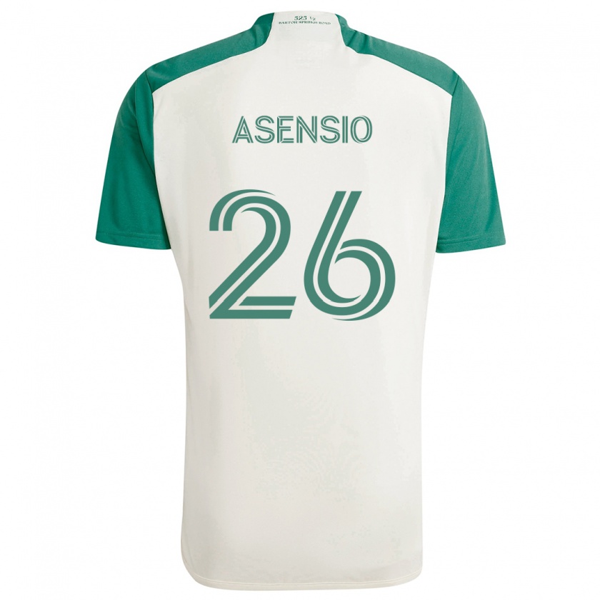 Kandiny Homme Maillot Charlie Asensio #26 Couleurs Beiges Vert Tenues Extérieur 2024/25 T-Shirt