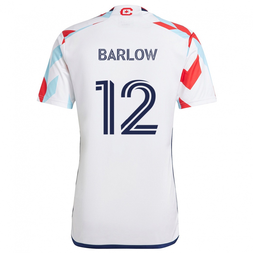 Kandiny Homme Maillot Tom Barlow #12 Blanc Rouge Bleu Tenues Extérieur 2024/25 T-Shirt