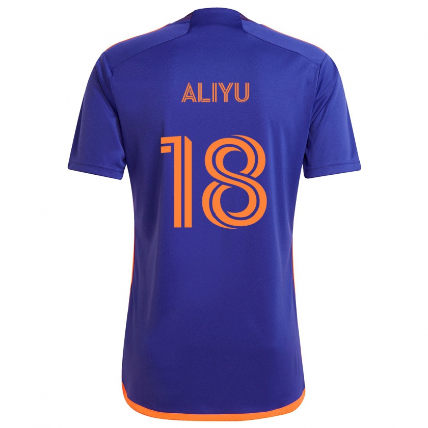 Kandiny Homme Maillot Ibrahim Aliyu #18 Violet Orange Tenues Extérieur 2024/25 T-Shirt