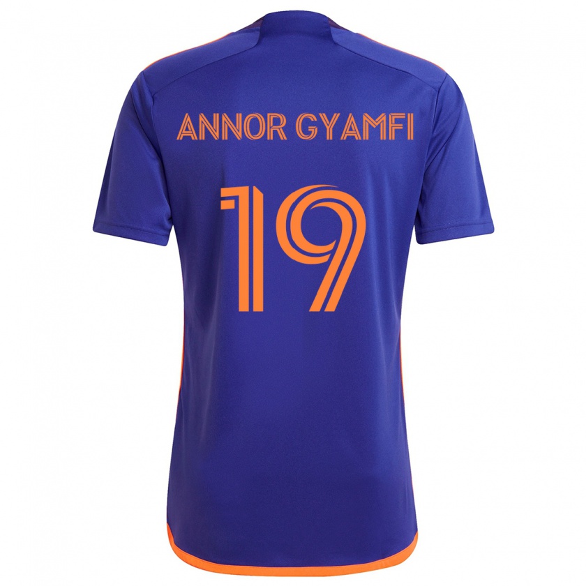 Kandiny Homme Maillot Stephen Annor Gyamfi #19 Violet Orange Tenues Extérieur 2024/25 T-Shirt