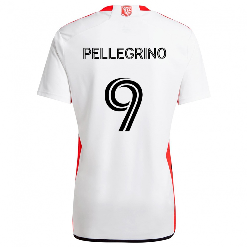 Kandiny Homme Maillot Amahl Pellegrino #9 Blanc Rouge Tenues Extérieur 2024/25 T-Shirt