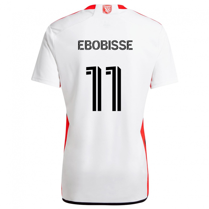 Kandiny Homme Maillot Jeremy Ebobisse #11 Blanc Rouge Tenues Extérieur 2024/25 T-Shirt