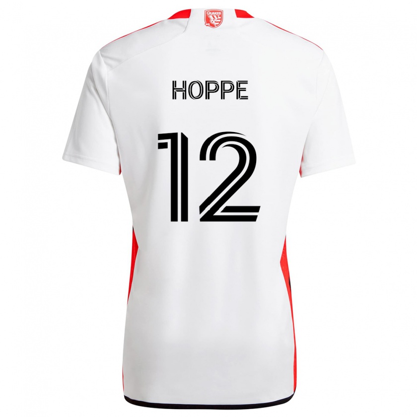 Kandiny Homme Maillot Matthew Hoppe #12 Blanc Rouge Tenues Extérieur 2024/25 T-Shirt