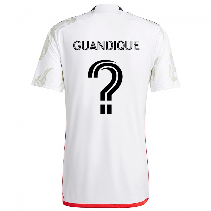 Kandiny Homme Maillot Josmar Guandique #0 Blanc Rouge Noir Tenues Extérieur 2024/25 T-Shirt