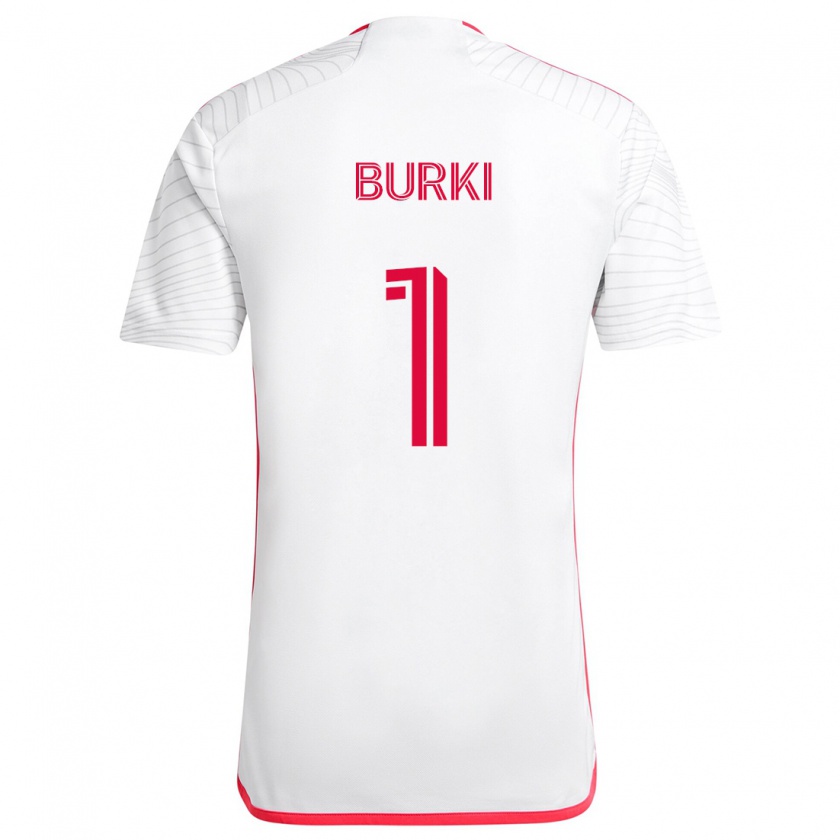 Kandiny Homme Maillot Roman Bürki #1 Blanc Rouge Tenues Extérieur 2024/25 T-Shirt