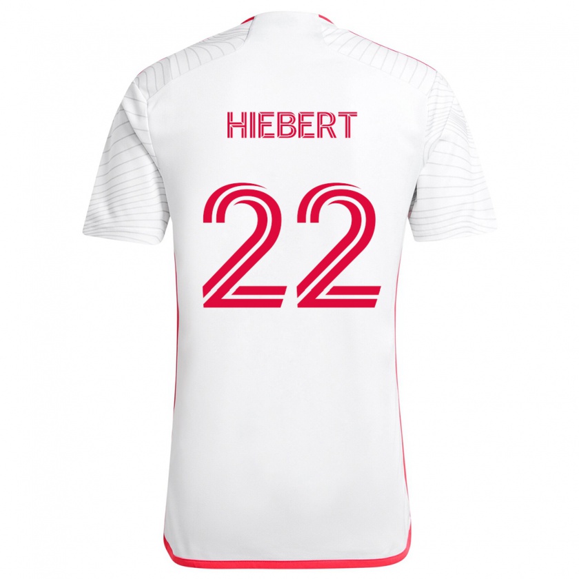 Kandiny Homme Maillot Kyle Hiebert #22 Blanc Rouge Tenues Extérieur 2024/25 T-Shirt