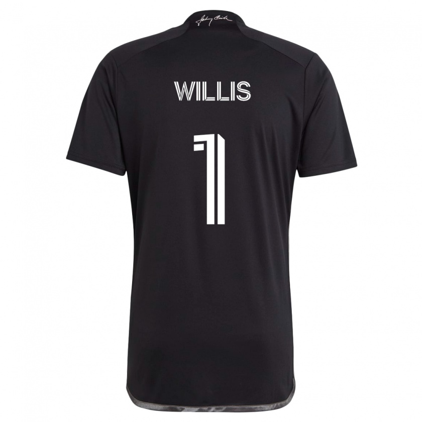 Kandiny Homme Maillot Joe Willis #1 Noir Tenues Extérieur 2024/25 T-Shirt