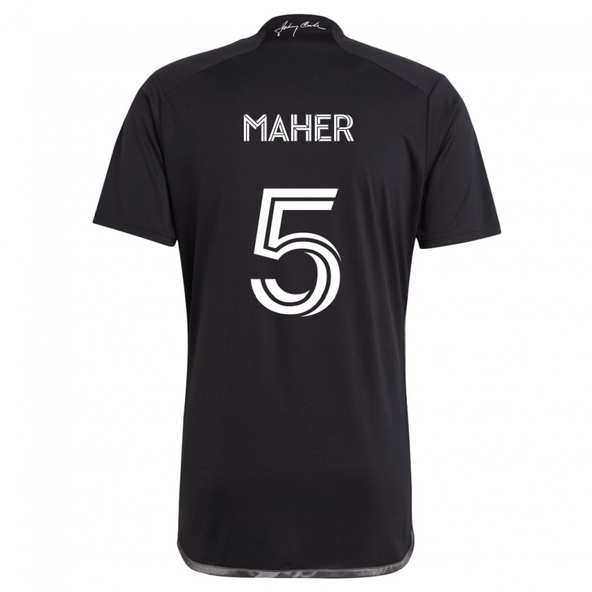 Kandiny Homme Maillot Jack Maher #5 Noir Tenues Extérieur 2024/25 T-Shirt