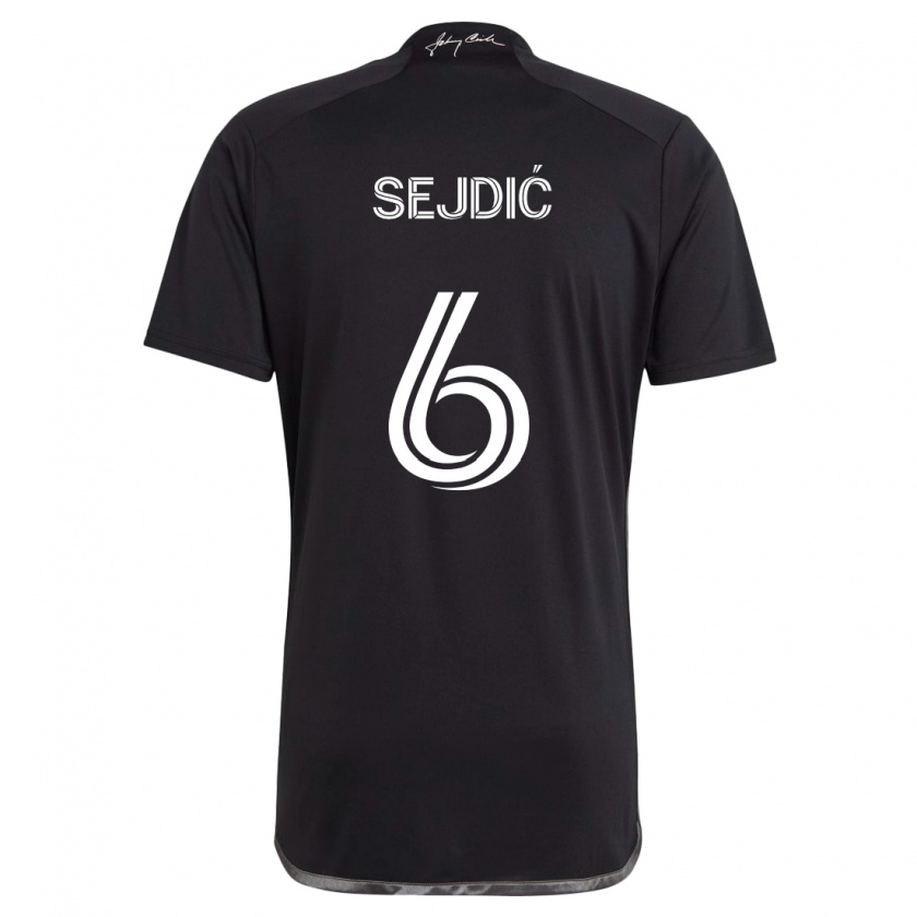 Kandiny Homme Maillot Amar Sejdić #6 Noir Tenues Extérieur 2024/25 T-Shirt