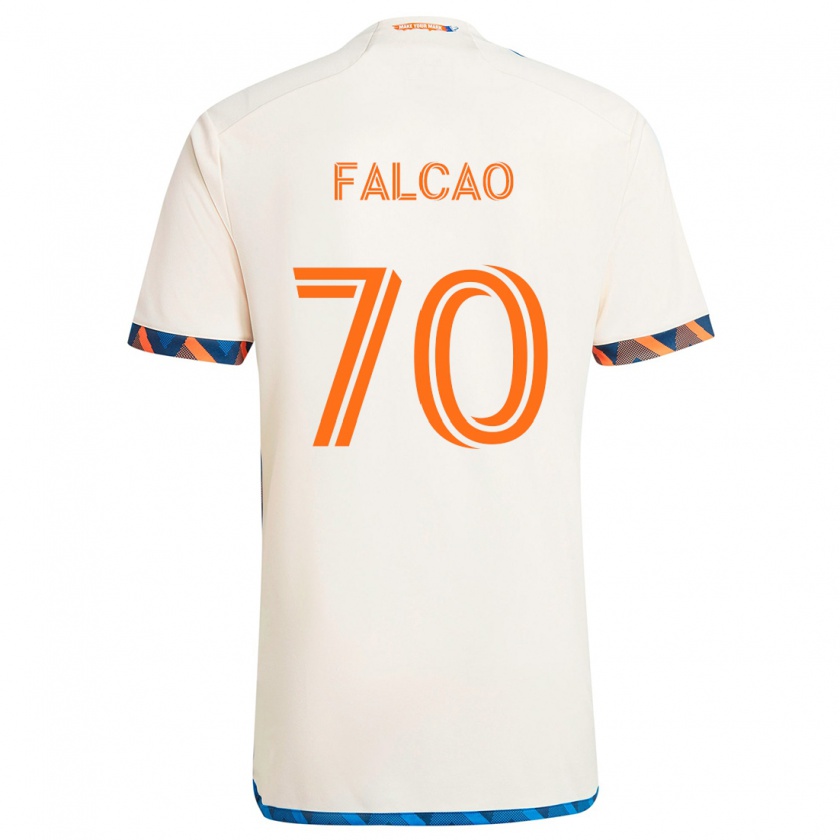 Kandiny Homme Maillot Kiano Falcao #70 Blanc Orange Tenues Extérieur 2024/25 T-Shirt