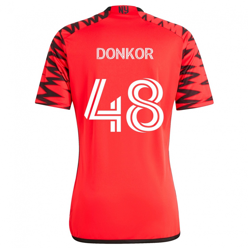 Kandiny Homme Maillot Ronald Donkor #48 Rouge Noir Blanc Tenues Extérieur 2024/25 T-Shirt