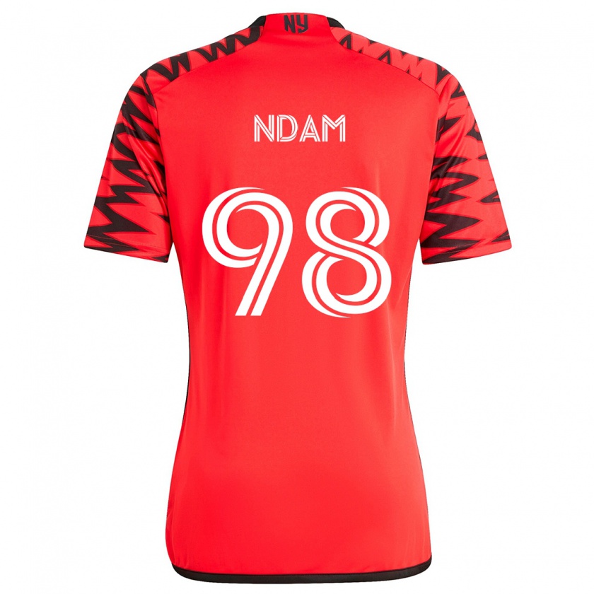 Kandiny Homme Maillot Hassan Ndam #98 Rouge Noir Blanc Tenues Extérieur 2024/25 T-Shirt