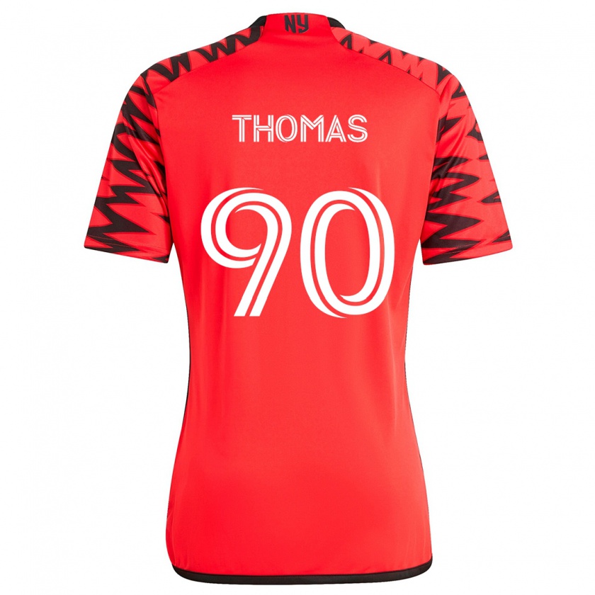 Kandiny Homme Maillot Oladayo Thomas #90 Rouge Noir Blanc Tenues Extérieur 2024/25 T-Shirt