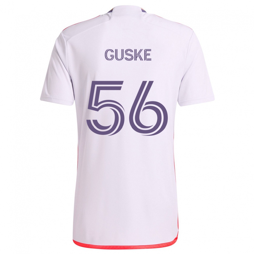 Kandiny Homme Maillot Colin Guske #56 Blanc Rouge Violet Tenues Extérieur 2024/25 T-Shirt