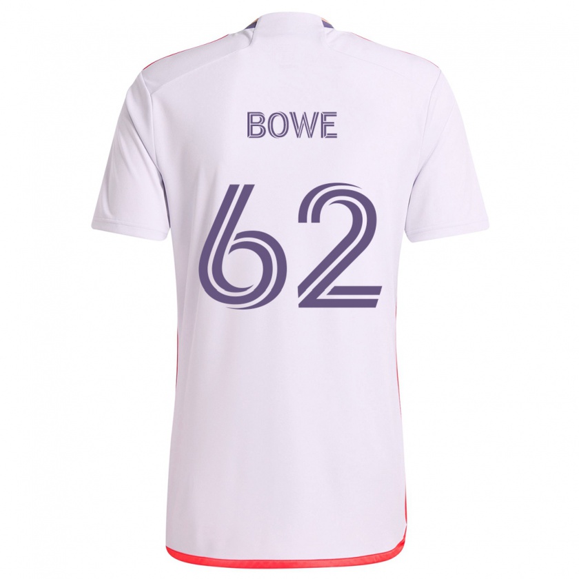 Kandiny Homme Maillot Thomas Bowe #62 Blanc Rouge Violet Tenues Extérieur 2024/25 T-Shirt