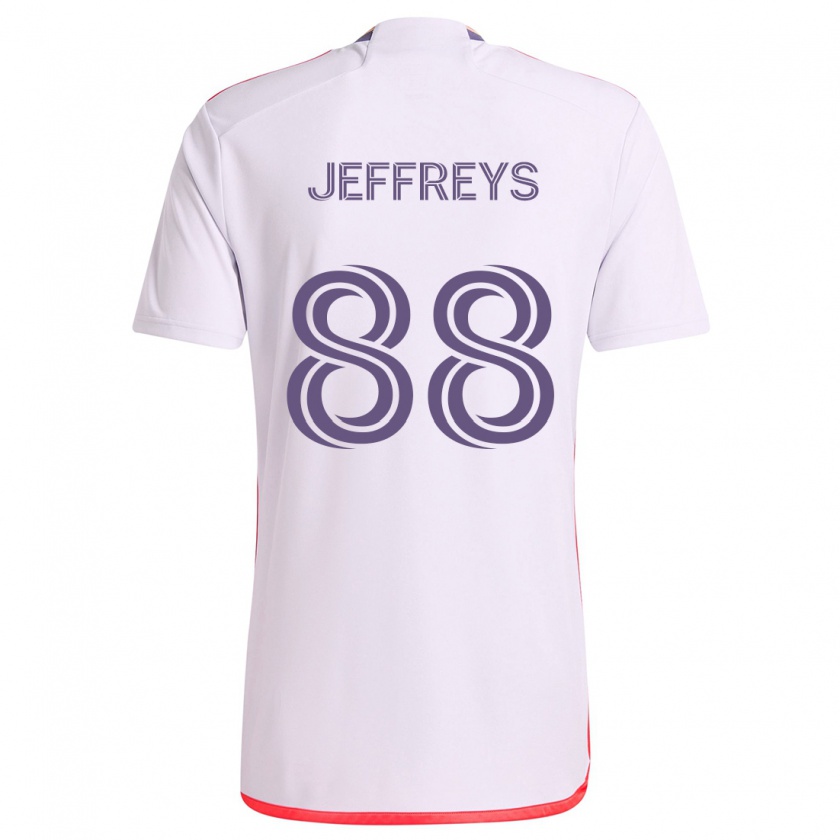 Kandiny Homme Maillot Tj Jeffreys #88 Blanc Rouge Violet Tenues Extérieur 2024/25 T-Shirt