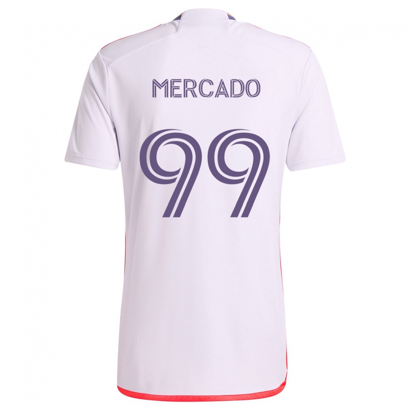 Kandiny Homme Maillot Carlos Mercado #99 Blanc Rouge Violet Tenues Extérieur 2024/25 T-Shirt