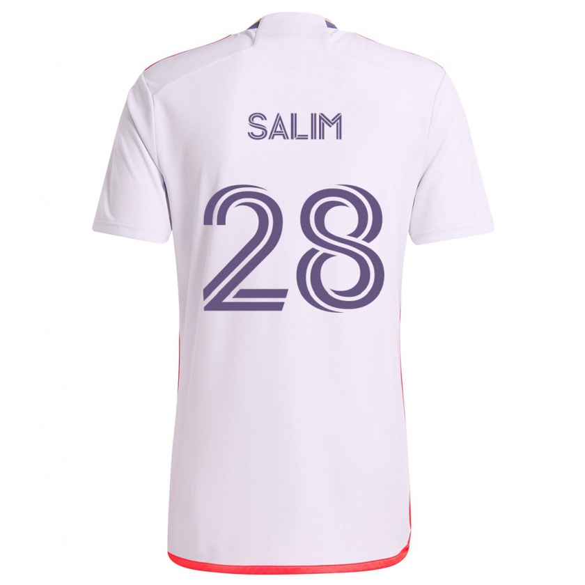 Kandiny Homme Maillot Abdi Salim #28 Blanc Rouge Violet Tenues Extérieur 2024/25 T-Shirt