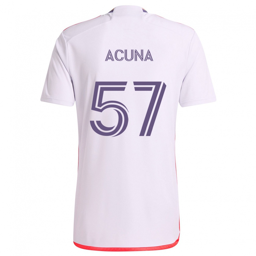 Kandiny Homme Maillot Cristofer Acuña #57 Blanc Rouge Violet Tenues Extérieur 2024/25 T-Shirt