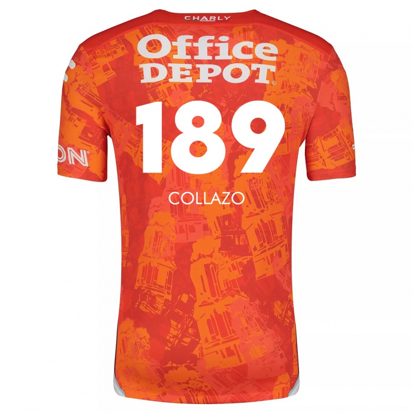 Kandiny Homme Maillot David Collazo #189 Orange White Tenues Extérieur 2024/25 T-Shirt