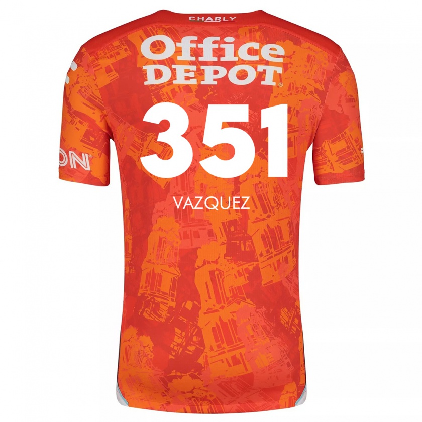 Kandiny Homme Maillot Maximo Vázquez #351 Orange White Tenues Extérieur 2024/25 T-Shirt