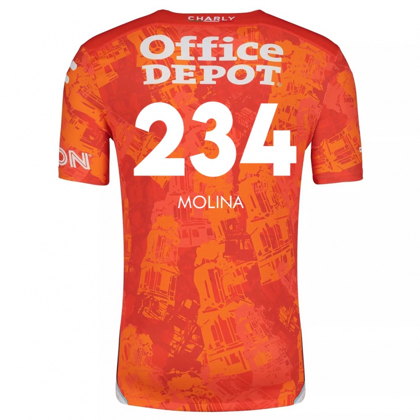 Kandiny Homme Maillot Yoshimar Molina #234 Orange White Tenues Extérieur 2024/25 T-Shirt