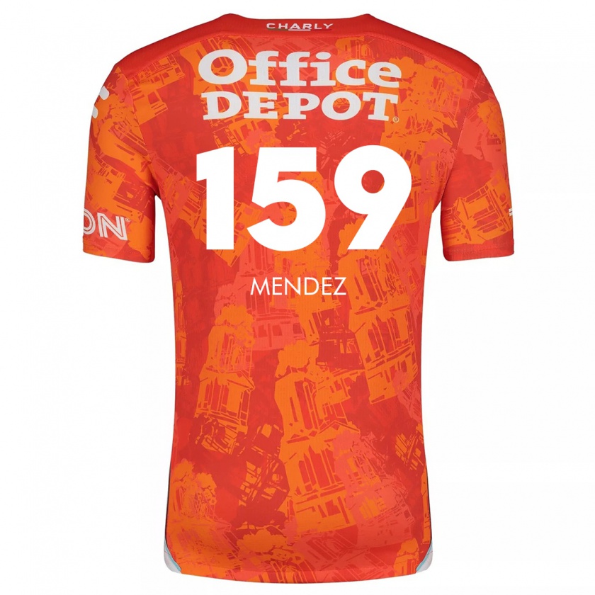 Kandiny Homme Maillot Daniel Méndez #159 Orange White Tenues Extérieur 2024/25 T-Shirt