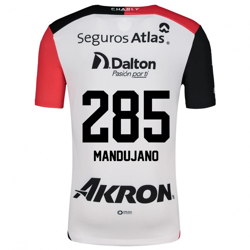 Kandiny Homme Maillot Sebastián Mandujano #285 Blanc Rouge Noir Tenues Extérieur 2024/25 T-Shirt