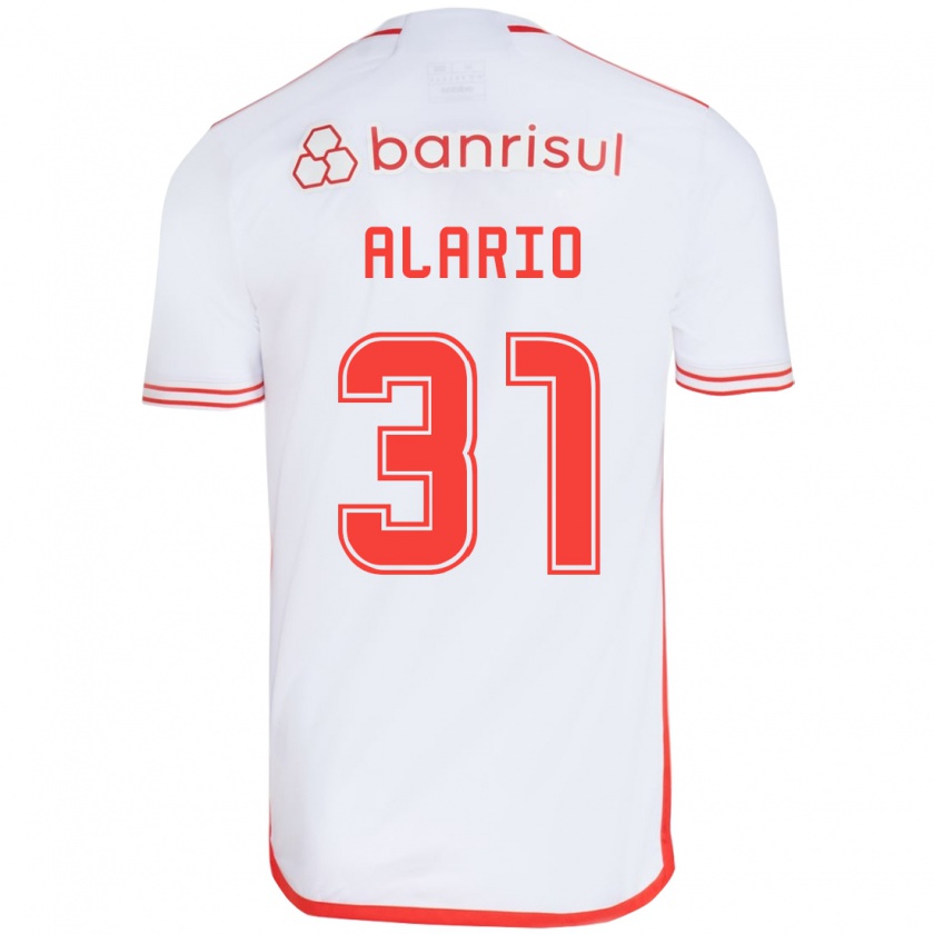 Kandiny Homme Maillot Lucas Alario #31 Blanc Rouge Tenues Extérieur 2024/25 T-Shirt