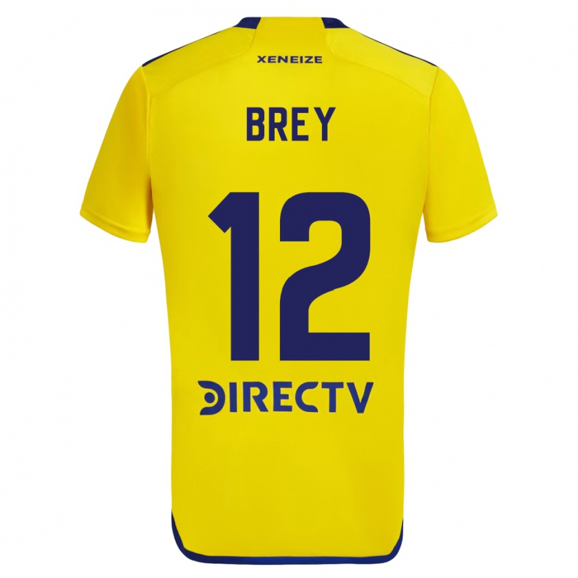 Kandiny Homme Maillot Leandro Brey #12 Jaune Bleu Tenues Extérieur 2024/25 T-Shirt