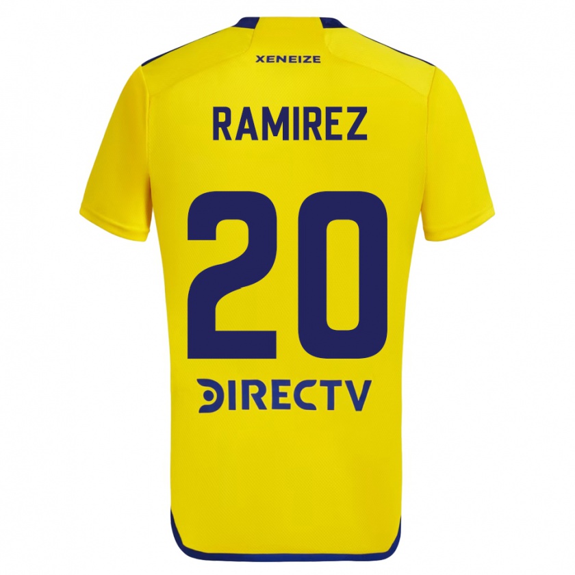 Kandiny Homme Maillot Juan Ramírez #20 Jaune Bleu Tenues Extérieur 2024/25 T-Shirt