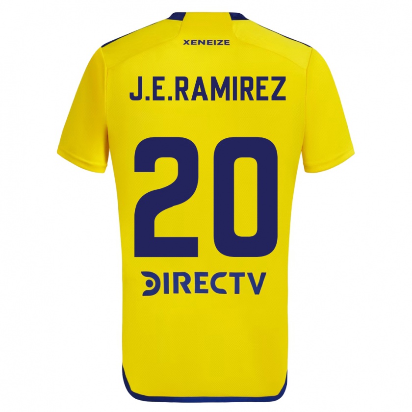 Kandiny Homme Maillot Juan Edgardo Ramirez #20 Jaune Bleu Tenues Extérieur 2024/25 T-Shirt