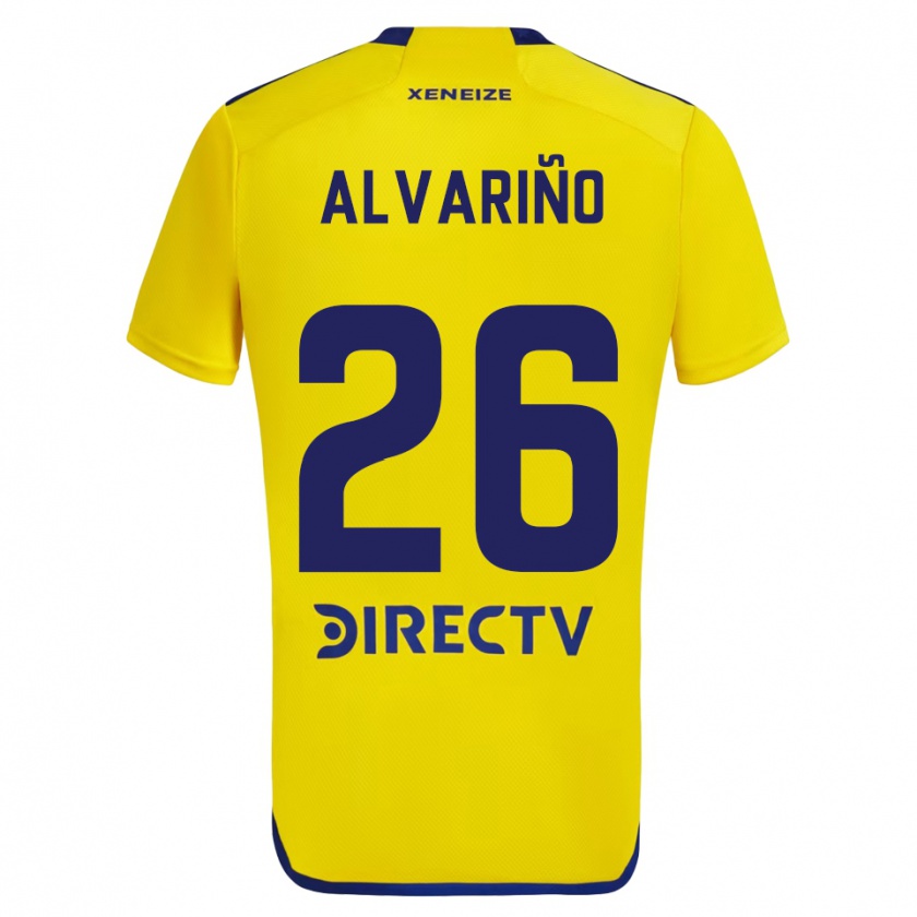 Kandiny Homme Maillot Alexis Alvariño #26 Jaune Bleu Tenues Extérieur 2024/25 T-Shirt