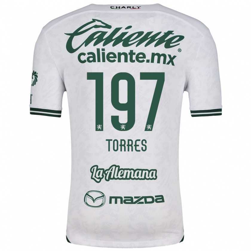 Kandiny Homme Maillot Erick Torres #197 Blanc Vert Tenues Extérieur 2024/25 T-Shirt