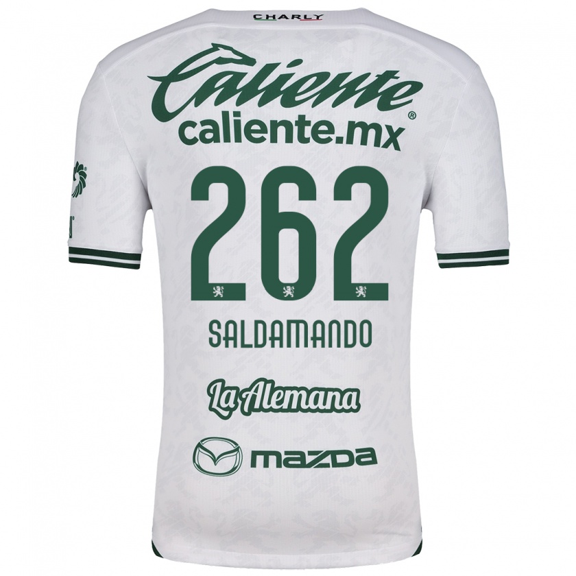 Kandiny Homme Maillot José Saldamando #262 Blanc Vert Tenues Extérieur 2024/25 T-Shirt