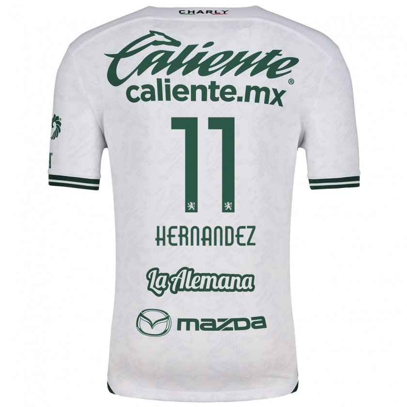 Kandiny Homme Maillot Elías Hernández #11 Blanc Vert Tenues Extérieur 2024/25 T-Shirt