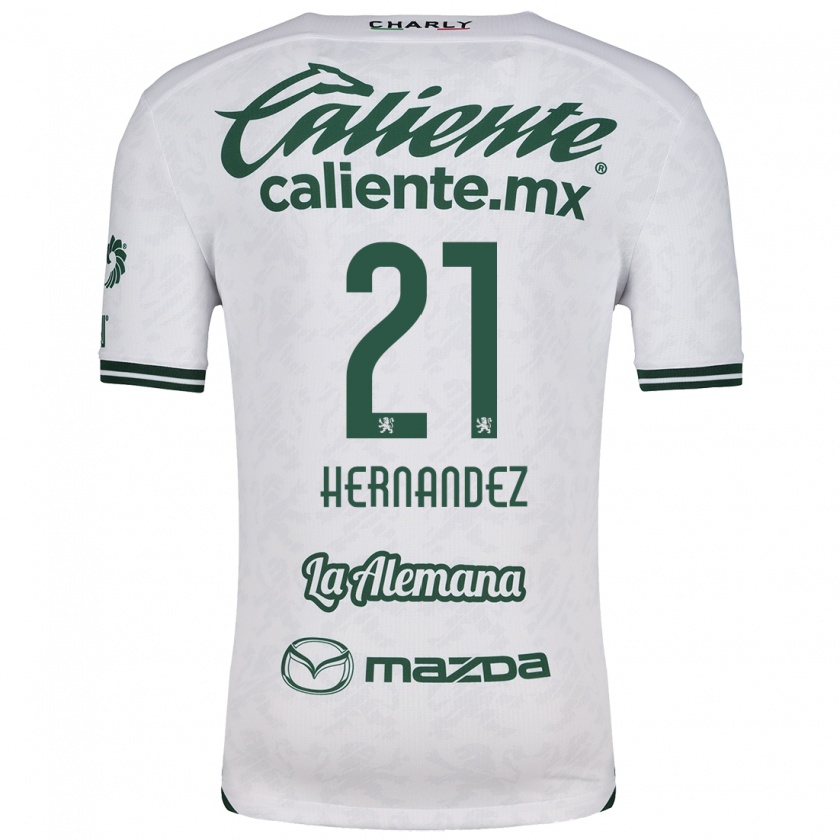 Kandiny Homme Maillot Alexa Hernández #21 Blanc Vert Tenues Extérieur 2024/25 T-Shirt