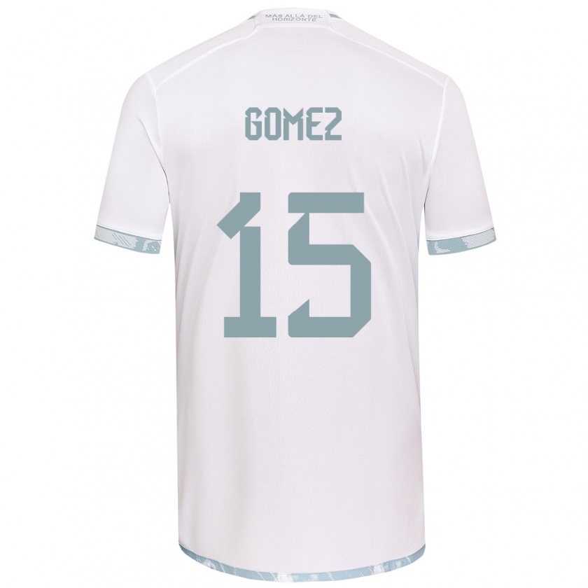 Kandiny Homme Maillot Juan Pablo Gómez #15 Blanc Gris Tenues Extérieur 2024/25 T-Shirt