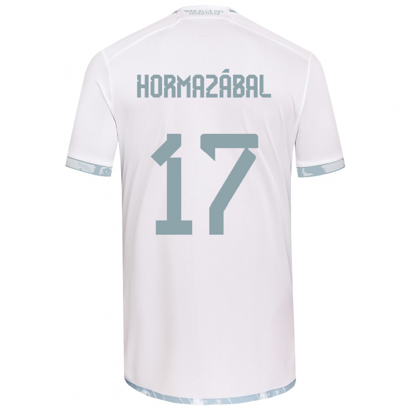 Kandiny Homme Maillot Fabián Hormazábal #17 Blanc Gris Tenues Extérieur 2024/25 T-Shirt