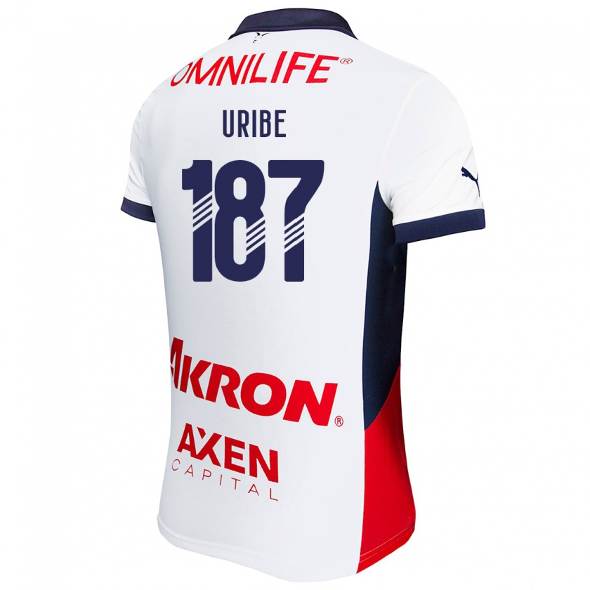 Kandiny Homme Maillot Juan Uribe #187 Blanc Rouge Bleu Tenues Extérieur 2024/25 T-Shirt