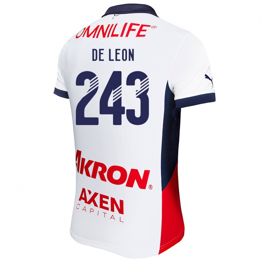 Kandiny Homme Maillot Jared De León #243 Blanc Rouge Bleu Tenues Extérieur 2024/25 T-Shirt