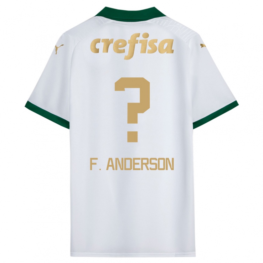 Kandiny Homme Maillot Felipe Anderson #0 Blanc Vert Tenues Extérieur 2024/25 T-Shirt