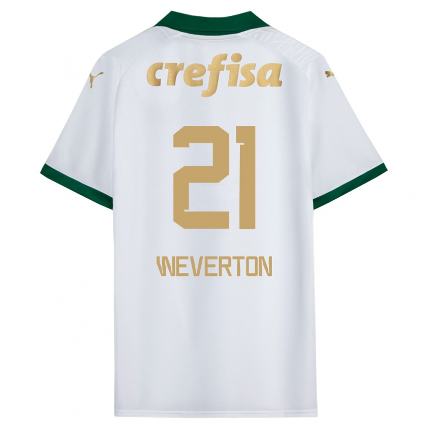 Kandiny Homme Maillot Weverton #21 Blanc Vert Tenues Extérieur 2024/25 T-Shirt