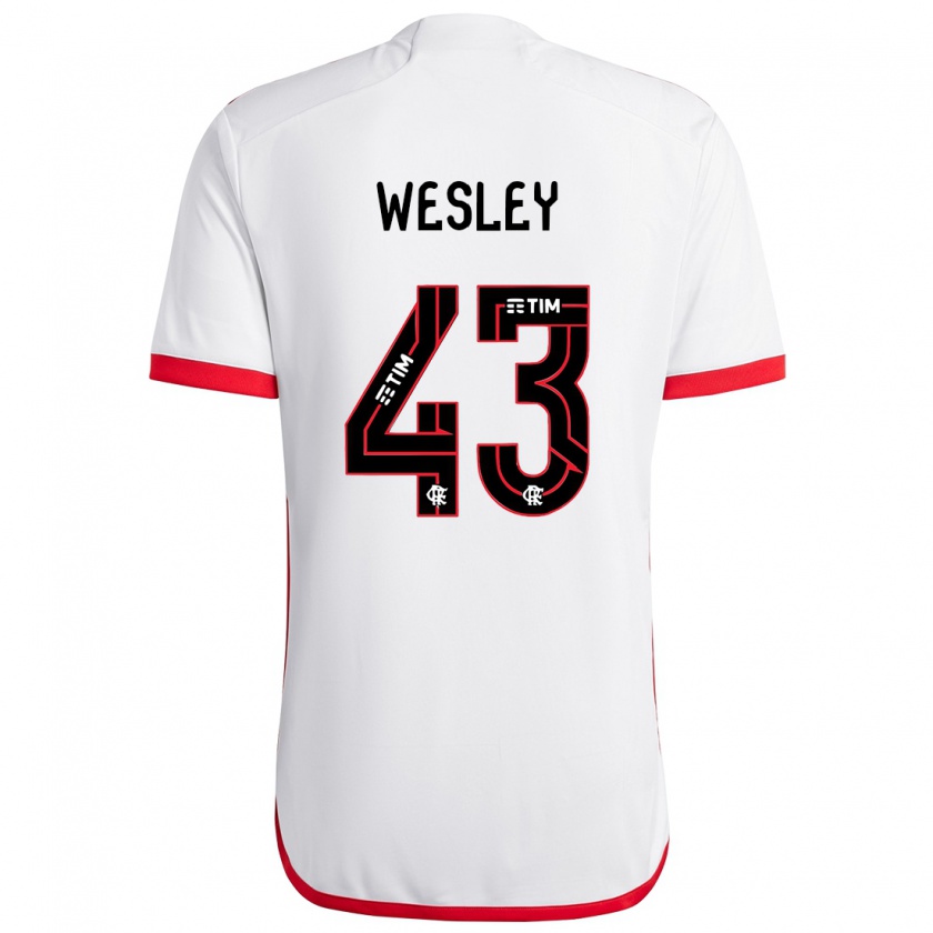 Kandiny Homme Maillot Wesley #43 Blanc Rouge Tenues Extérieur 2024/25 T-Shirt