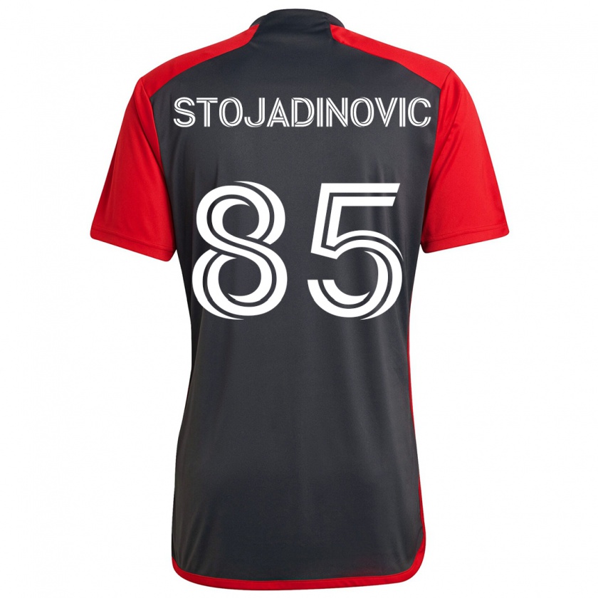 Kandiny Femme Maillot Marko Stojadinovic #85 Rouge Gris Tenues Domicile 2024/25 T-Shirt