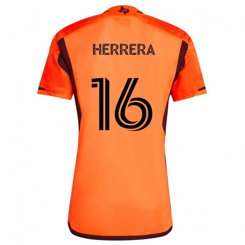 Kandiny Femme Maillot Héctor Herrera #16 Orange Noir Tenues Domicile 2024/25 T-Shirt