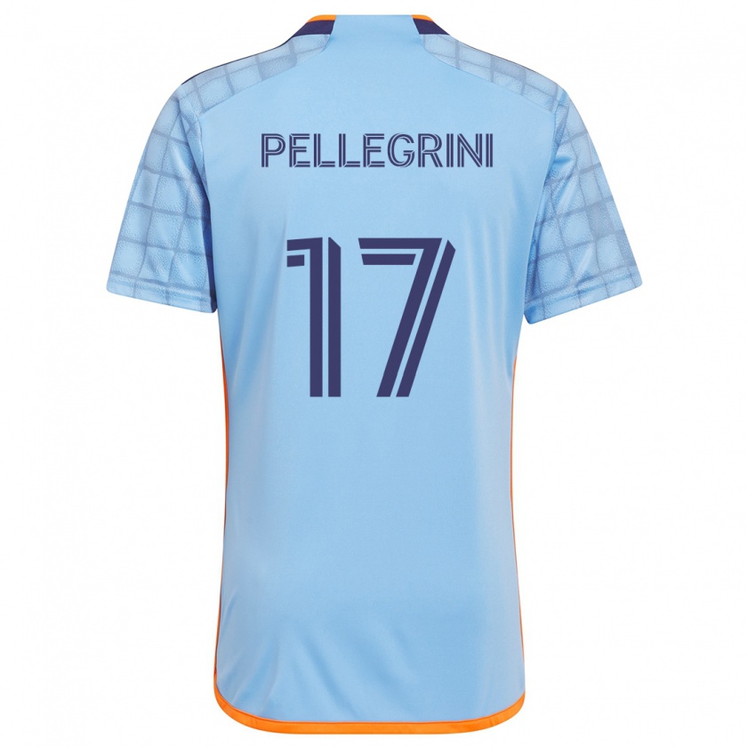 Kandiny Femme Maillot Matías Pellegrini #17 Bleu Orange Tenues Domicile 2024/25 T-Shirt