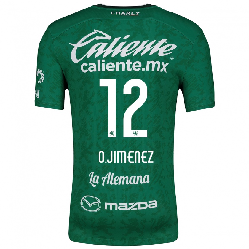 Kandiny Femme Maillot Óscar Jiménez #12 Vert Blanc Tenues Domicile 2024/25 T-Shirt