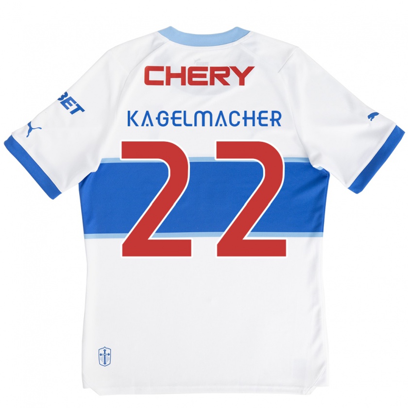 Kandiny Femme Maillot Gary Kagelmacher #22 Blanc Bleu Tenues Domicile 2024/25 T-Shirt