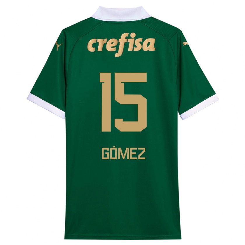 Kandiny Femme Maillot Gustavo Gómez #15 Vert Blanc Tenues Domicile 2024/25 T-Shirt